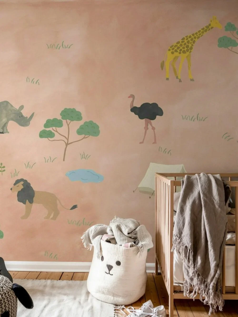 Nursery Peel-and-Stick Animal Safari Wallpaper